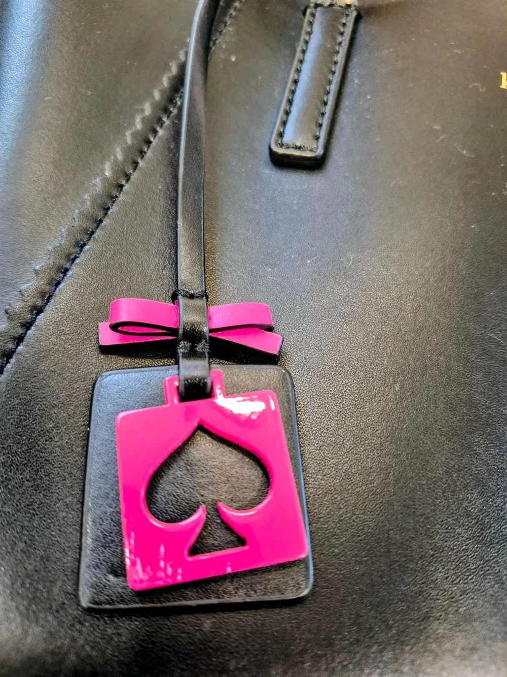kate spade Black Tote with Hot Pink Trim and Tag